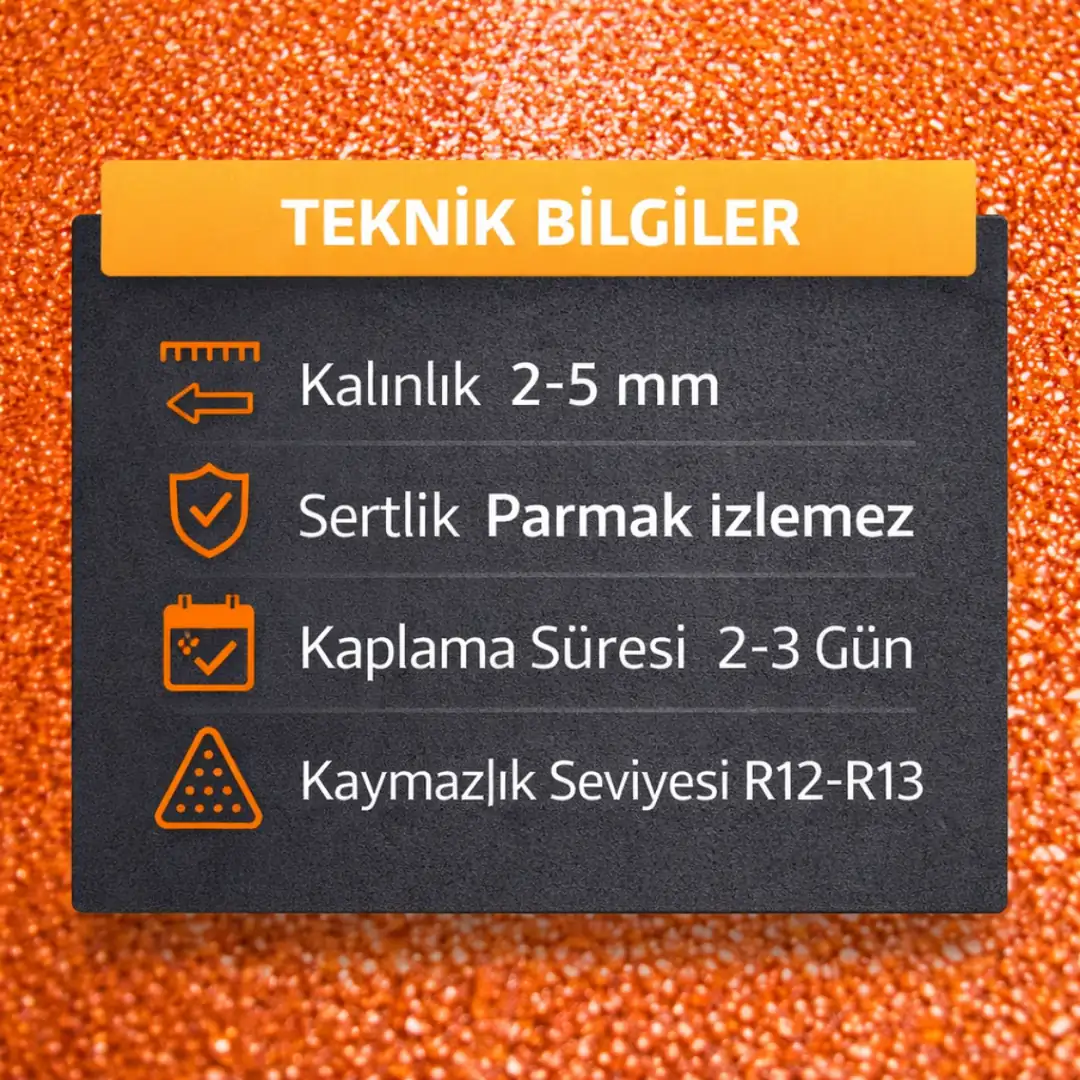 Portakal epoksi teknik özellikleri kalınlık kaymazlık kuruma süresi ve dayanım bilgileri&nbsp;