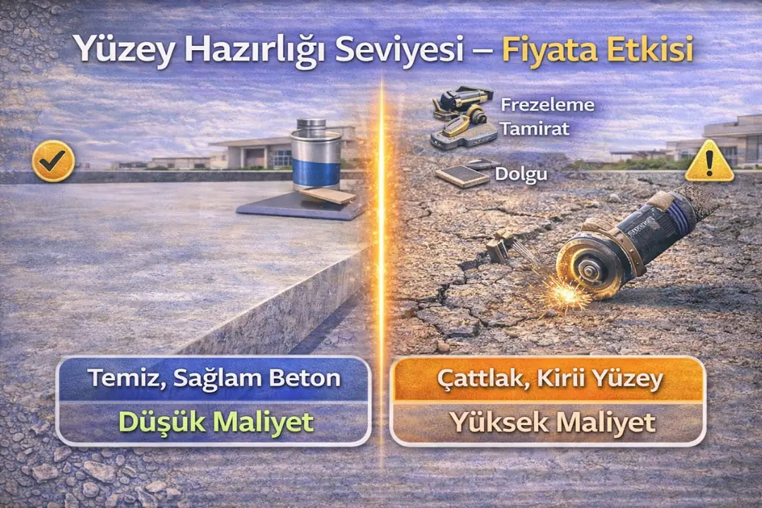 Polyurea fiyatları, yüzey hazırlığı ve beton durumuna göre artış gösterebilir.&nbsp;