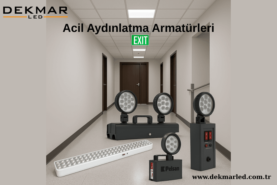LED acil aydınlatma armatürleri, kaçış yolları ve yangın anında güvenli tahliye için etkili çözümler sunar. 