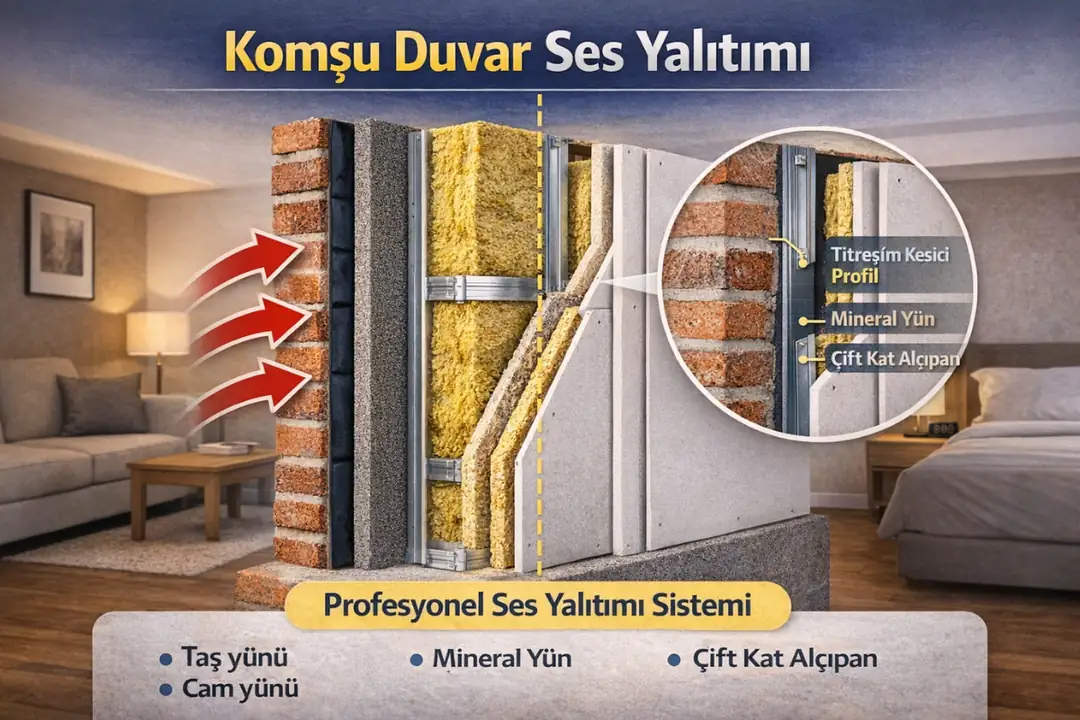 komşu duvardan gelen sesler için profesyonel ses yalıtımı sistemi