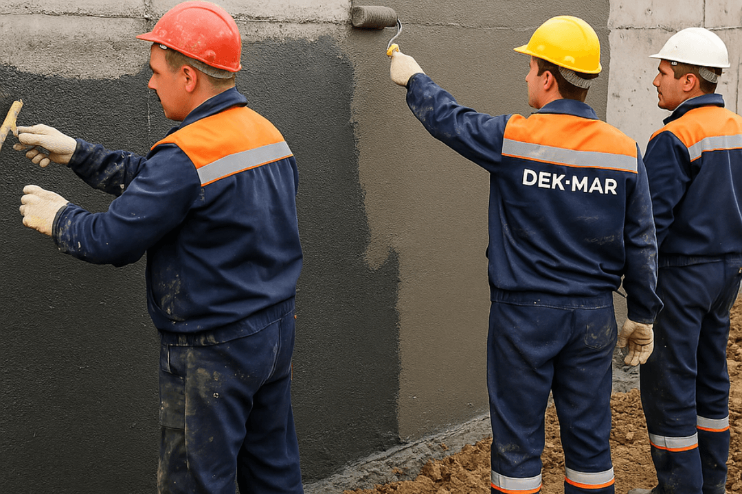 Dek-Mar profesyonel ekibiyle temel perde duvar izolasyonu uygulaması.