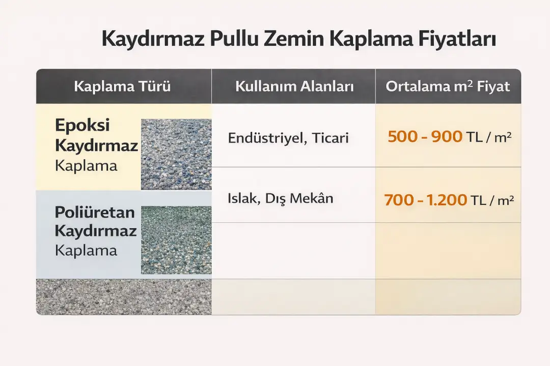 Kaydırmaz pullu zemin kaplama m2 fiyatları&nbsp;