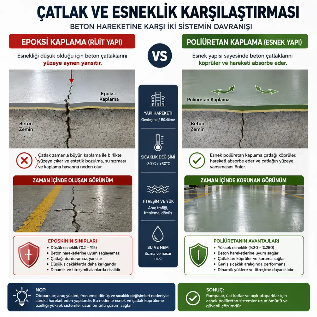 Epoksi ve poliüretan kaplamada çatlak davranışı karşılaştırması&nbsp;