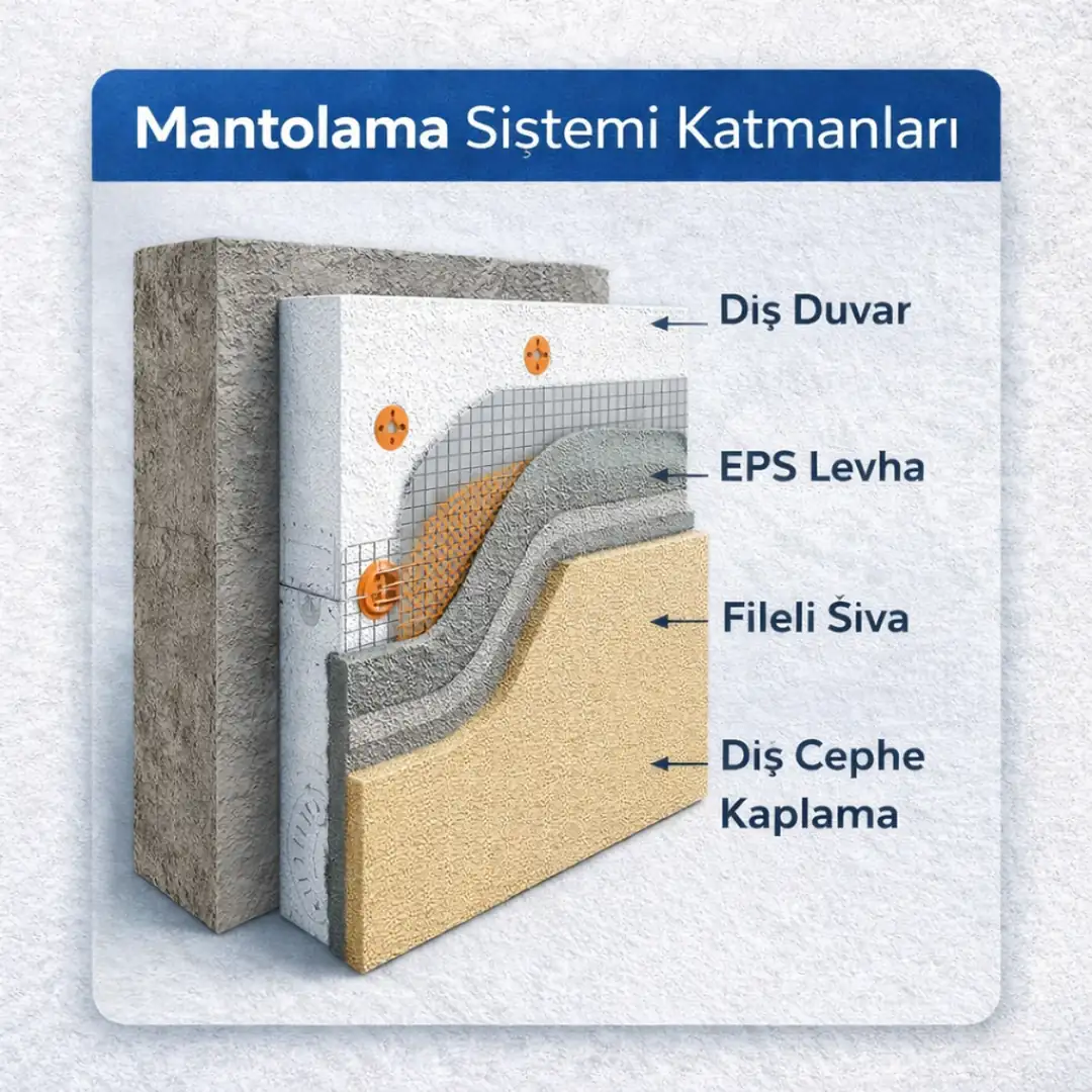 mantolama sistemi katmanları eps levha file sıva dış cephe kaplama&nbsp;