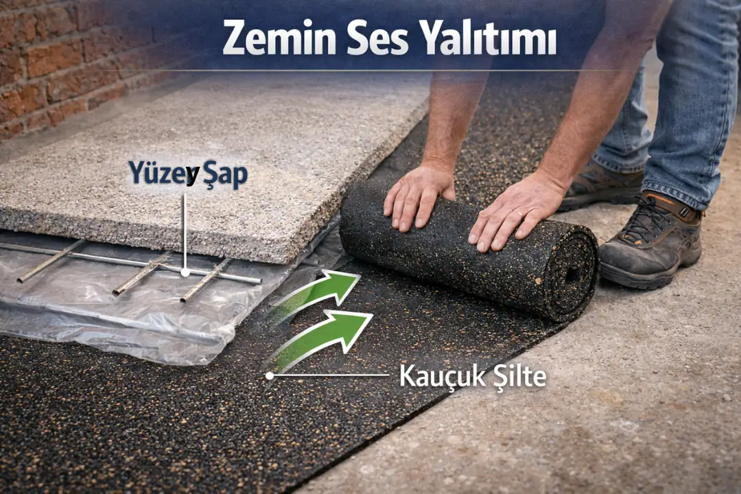 darbe ve topuk sesleri için zemin ses yalıtımı uygulaması