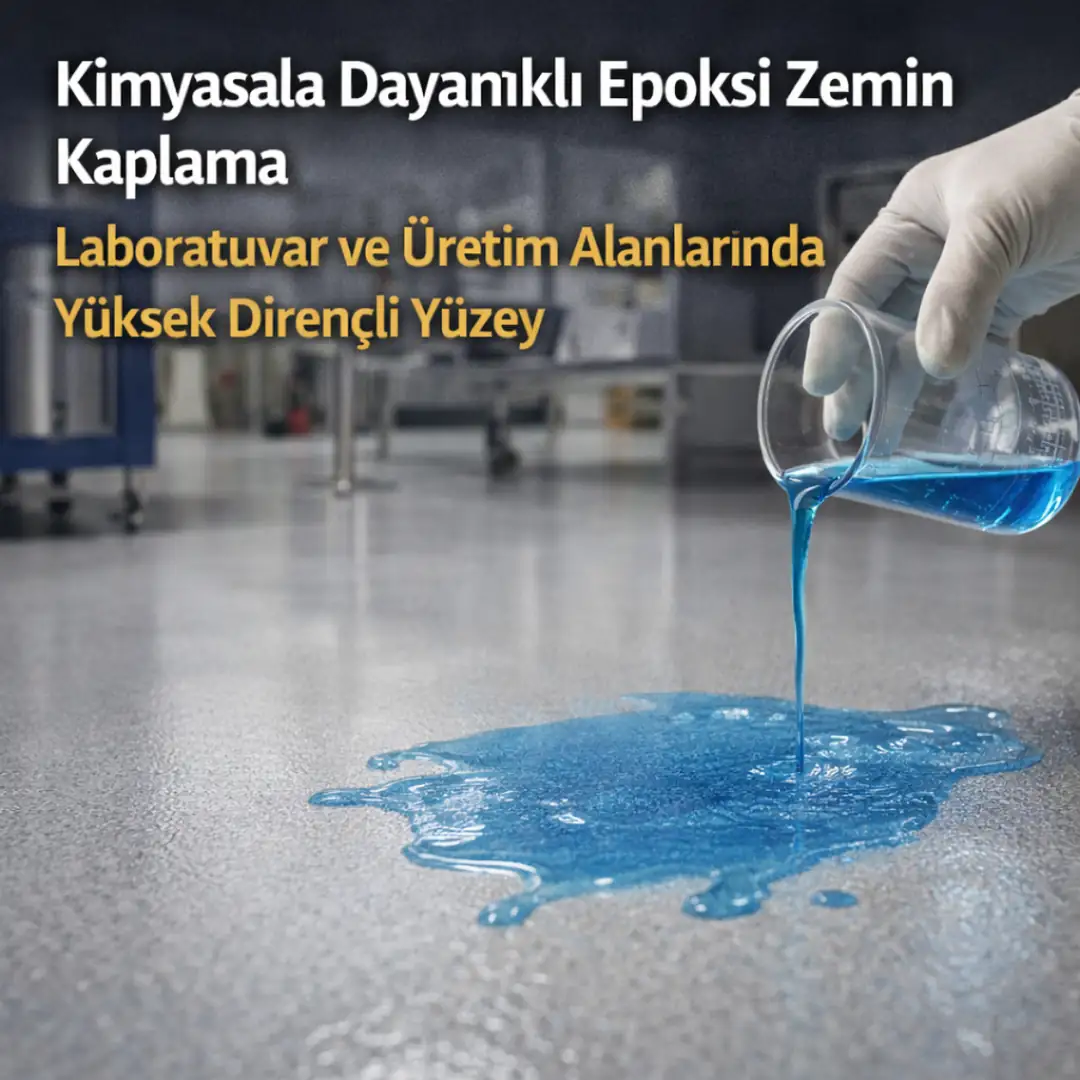 Kimyasala dayanıklı epoksi zemin kaplama, laboratuvar ve üretim alanlarında yüksek dirençli yüzey