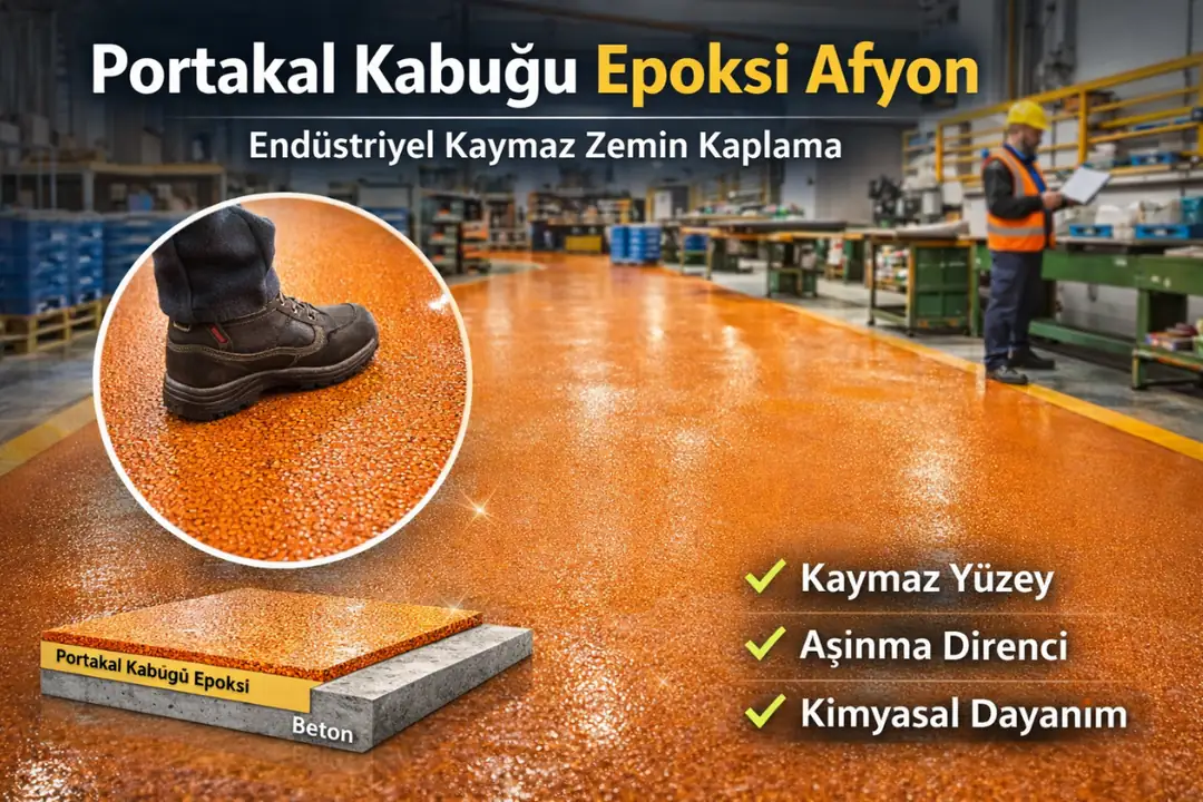 Kaymaz portakal kabuğu epoksi zemin Afyon
