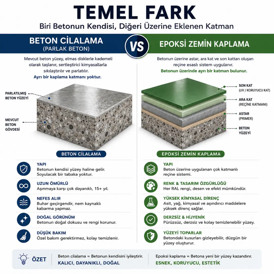 Beton cilalama ve epoksi kaplama sistem farkı&nbsp;