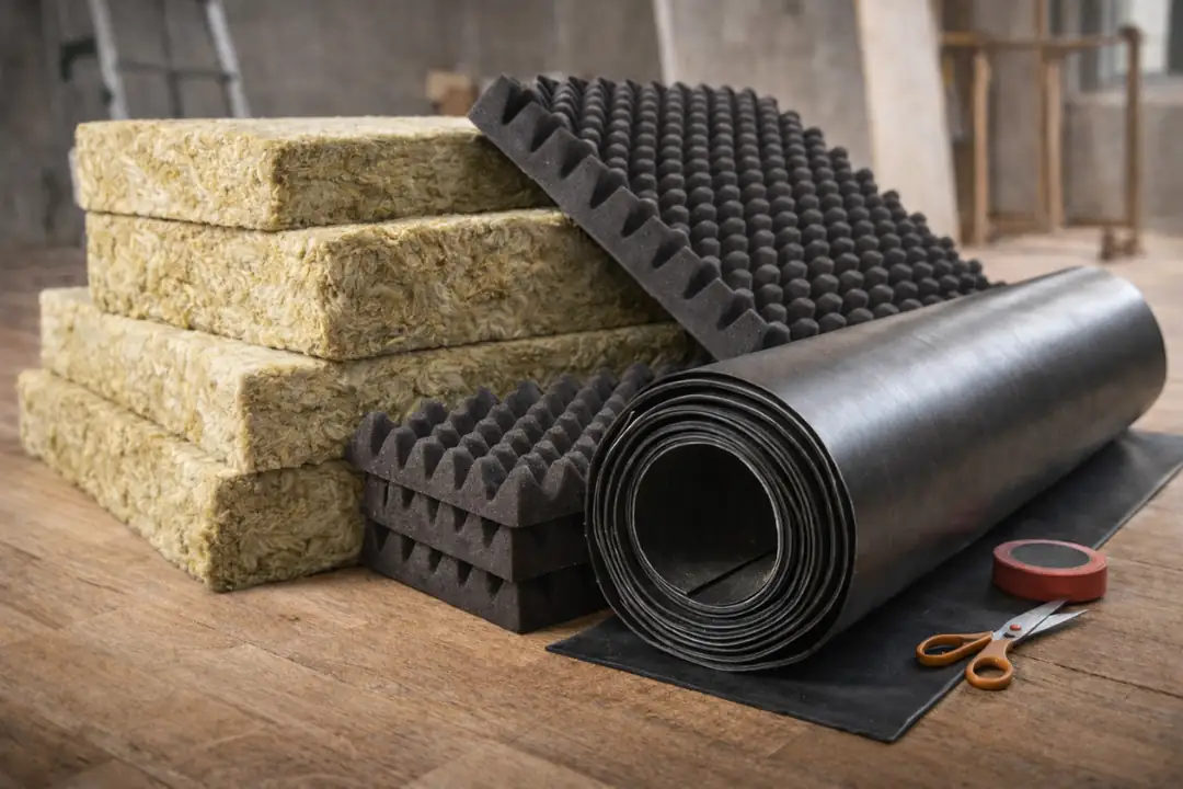 Yatak odası ses yalıtımı için kullanılan taş yünü ve akustik malzemeler