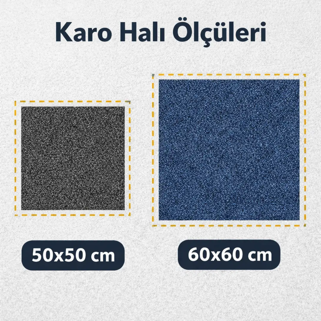 Ofislerde kullanılan karo halı ölçüleri 50x50 ve 60x60 modüler halı kaplama sistemleri&nbsp;