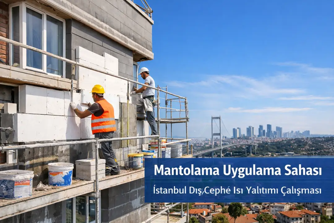 İstanbul mantolama uygulama sahası dış cephe ısı yalıtımı çalışması