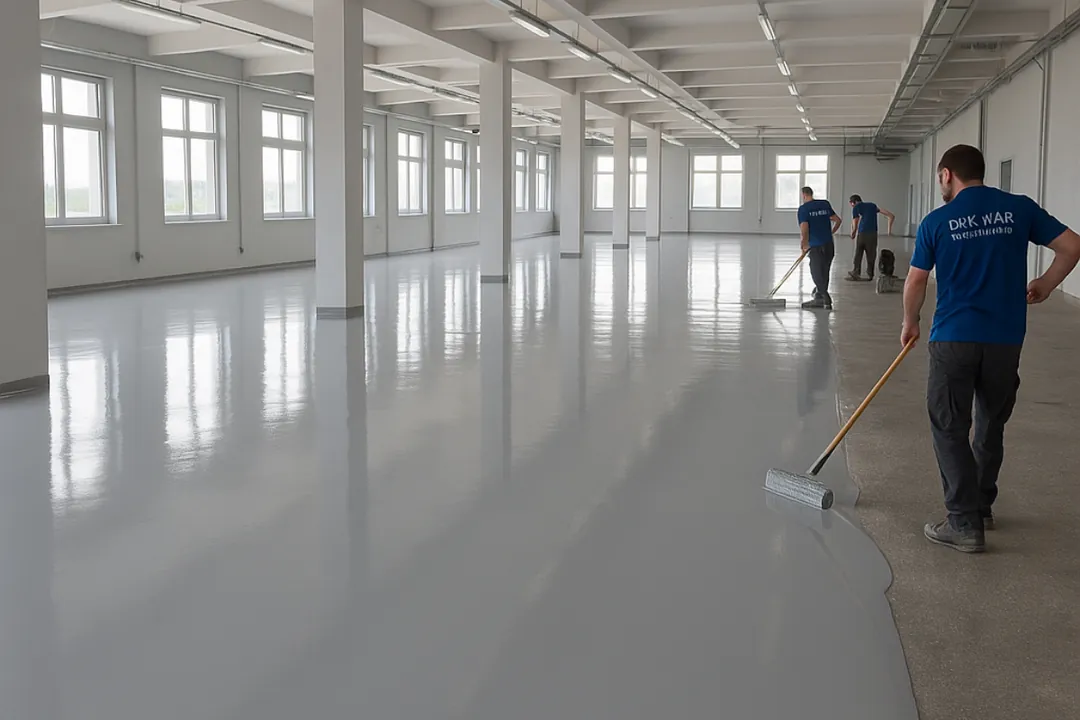 İstanbul epoksi zemin uygulama sahası – Dek-Mar profesyonel ekip.