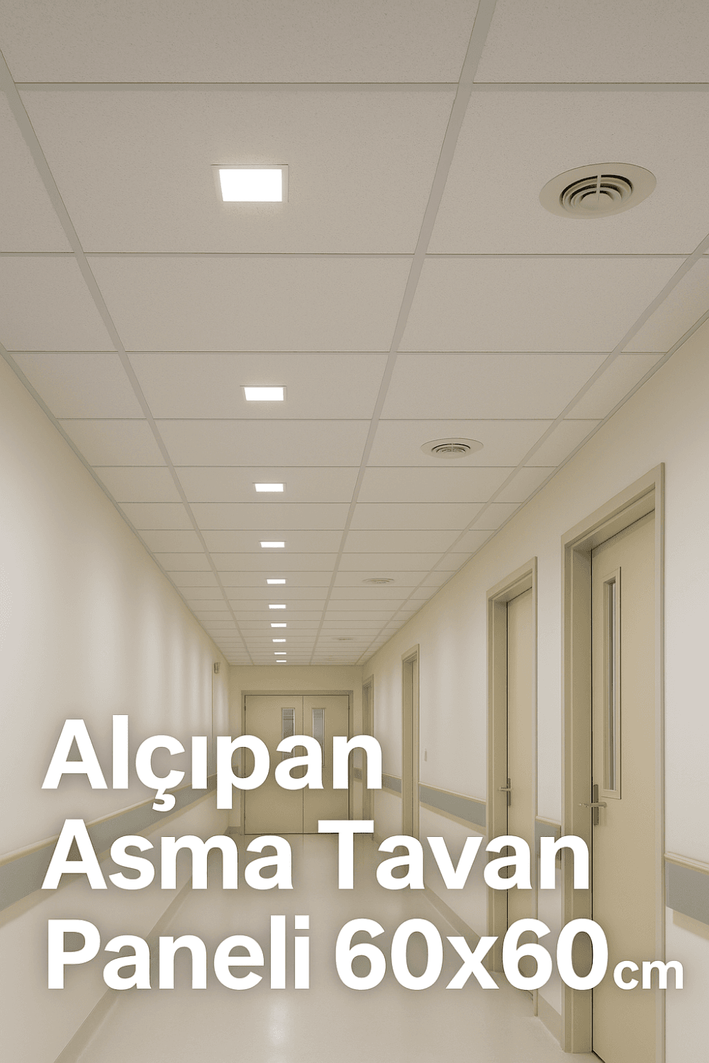Manisa’da hastane ve ofislerde kullanılan 60x60 cm alçıpan asma tavan paneli ile estetik ve fonksiyonel tavan çözümleri sunuyoruz. 