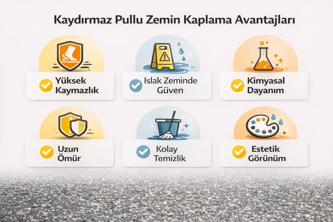 Kaydırmaz pullu zemin kaplama avantajları&nbsp;