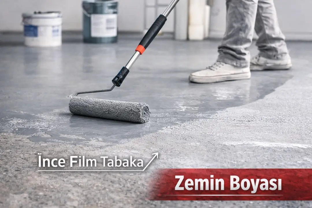 Beton zemin boyası uygulaması, ince tabakalı dekoratif zemin kaplama