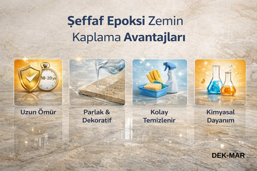 Şeffaf epoksi zemin kaplama avantajları – parlak, dayanıklı ve uzun ömürlü zemin sistemi