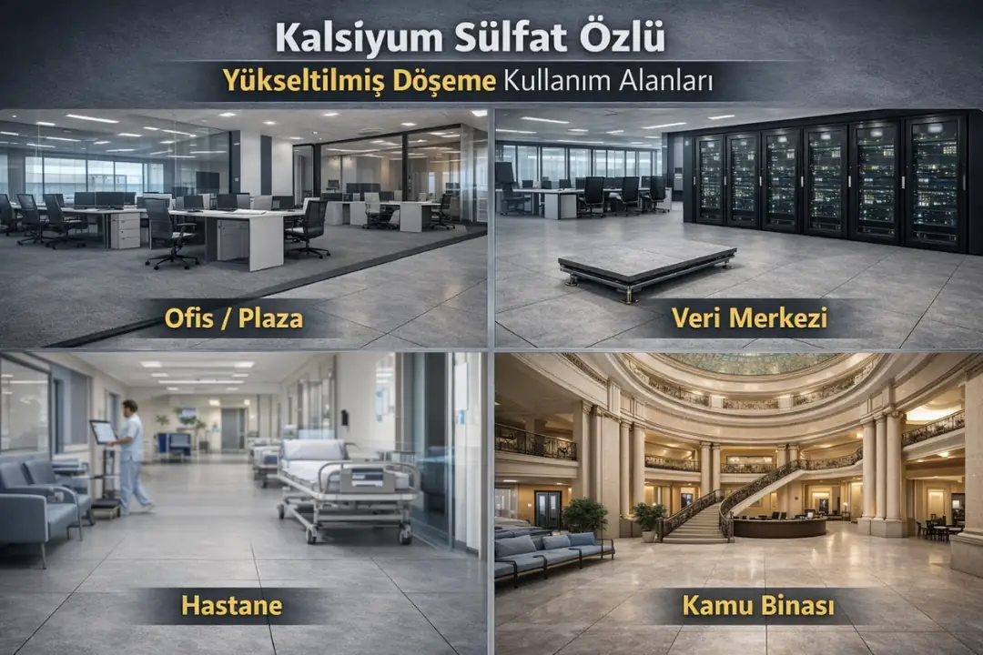 Kalsiyum sülfat özlü yükseltilmiş döşeme kullanım alanları&nbsp;