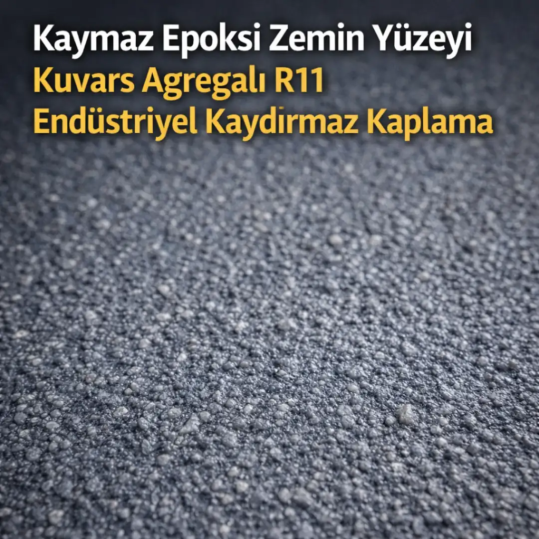 Kaymaz epoksi zemin yüzey dokusu, kuvars agregalı R11 endüstriyel kaydırmaz kaplama