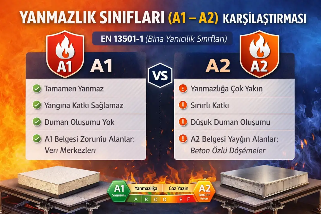 A1 ve A2 yanmazlık sınıfları karşılaştırmalı tablo
