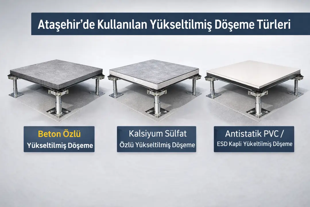 Ataşehir ofis ve veri merkezlerinde kullanılan yükseltilmiş döşeme çeşitleri&nbsp;