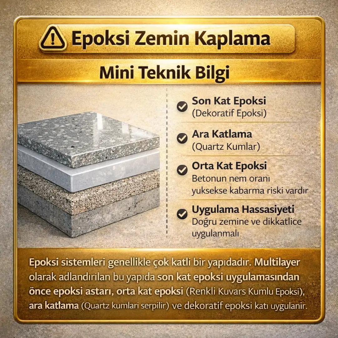 Epoksi kaplama teknik özellikleri kalınlık dayanım ve uygulama bilgileri