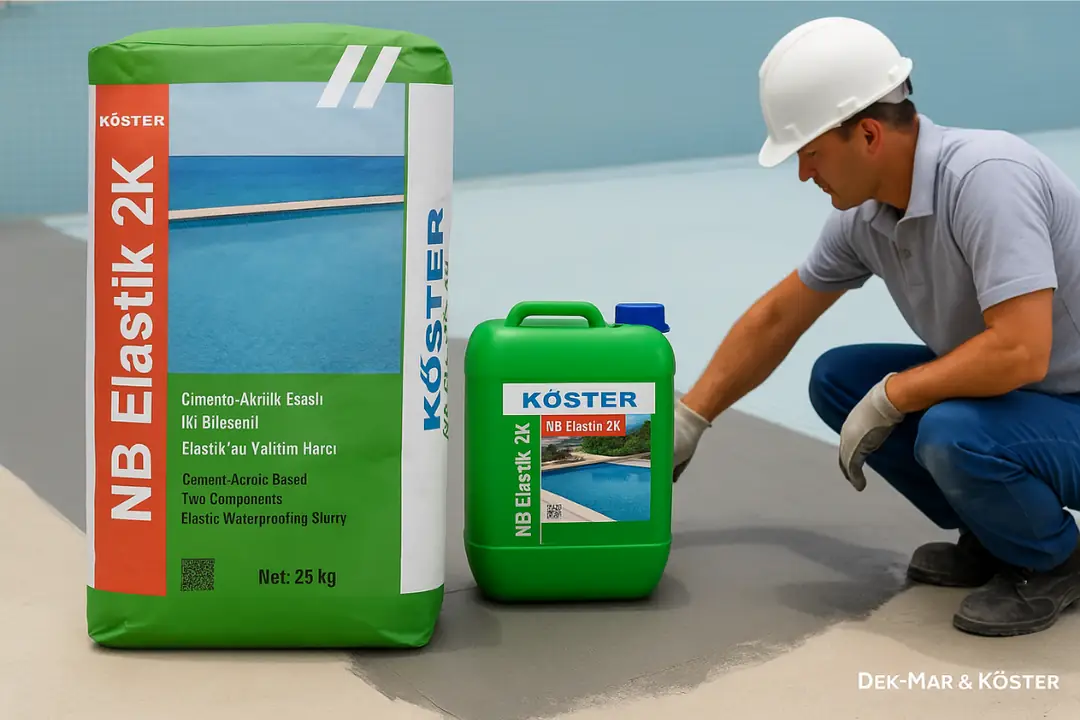 En iyi havuz izolasyon malzemesi Köster NB Elastik 2K uygulaması.&nbsp;