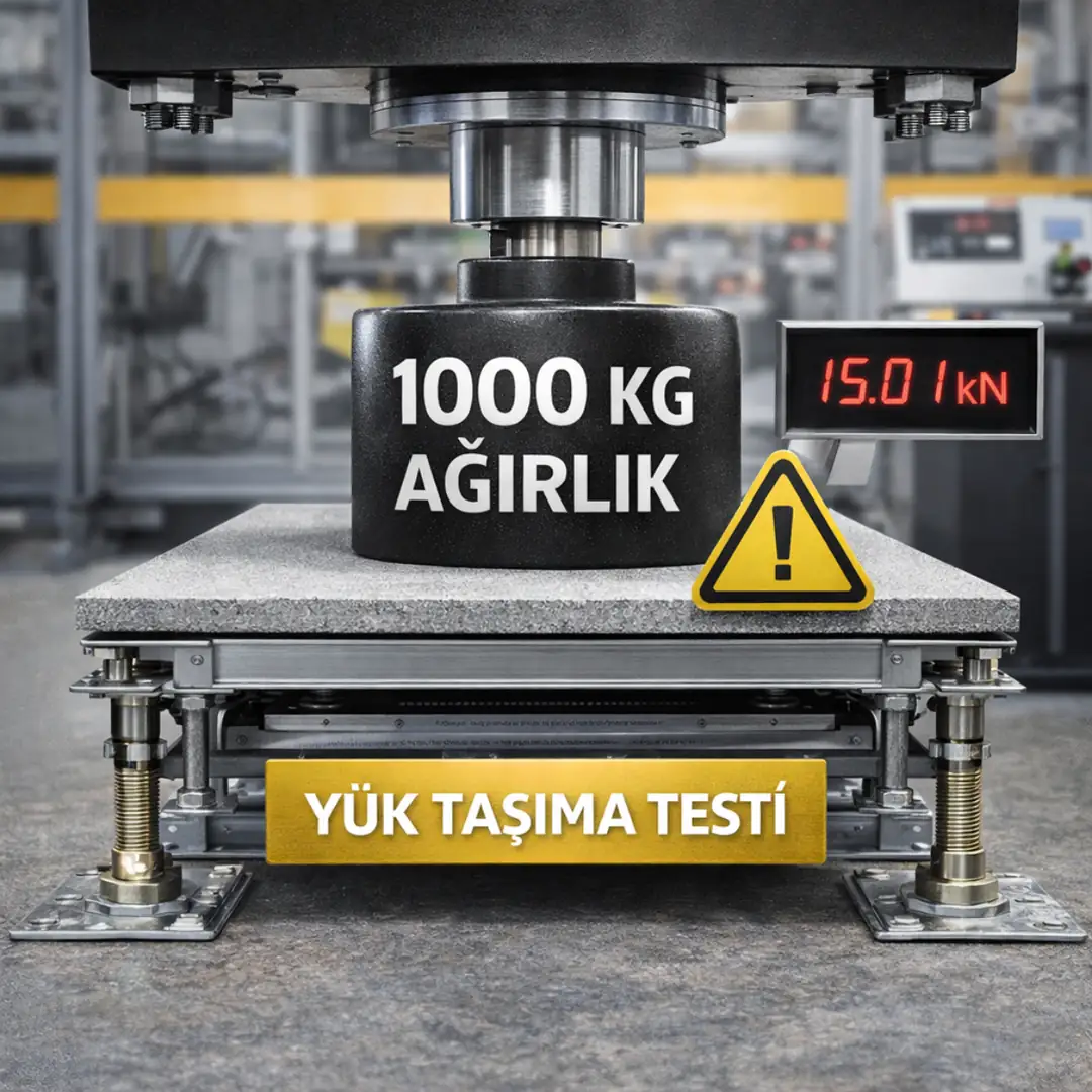 Yükseltilmiş döşeme panellerinin yük taşıma kapasitesi test edilmesi&nbsp;