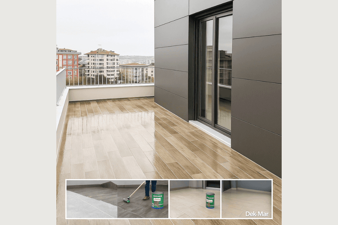 Dek-Mar İnşaat tarafından tamamlanmış Köster BK 1000 balkon ve teras su yalıtımı uygulaması. 