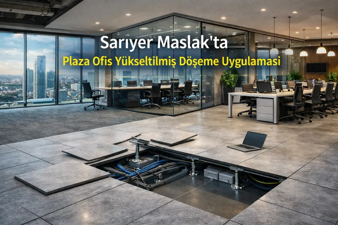 Sarıyer Maslak’ta plaza ofis yükseltilmiş döşeme uygulaması&nbsp;