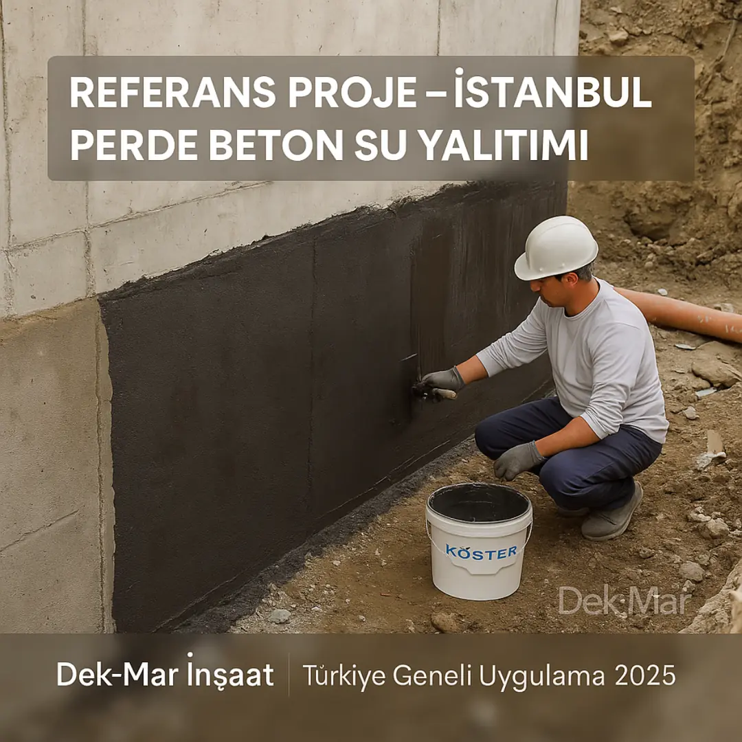 Dek-Mar İnşaat referans projesi – İstanbul perde beton su yalıtımı uygulaması 2025 – KÖSTER sistem örneği