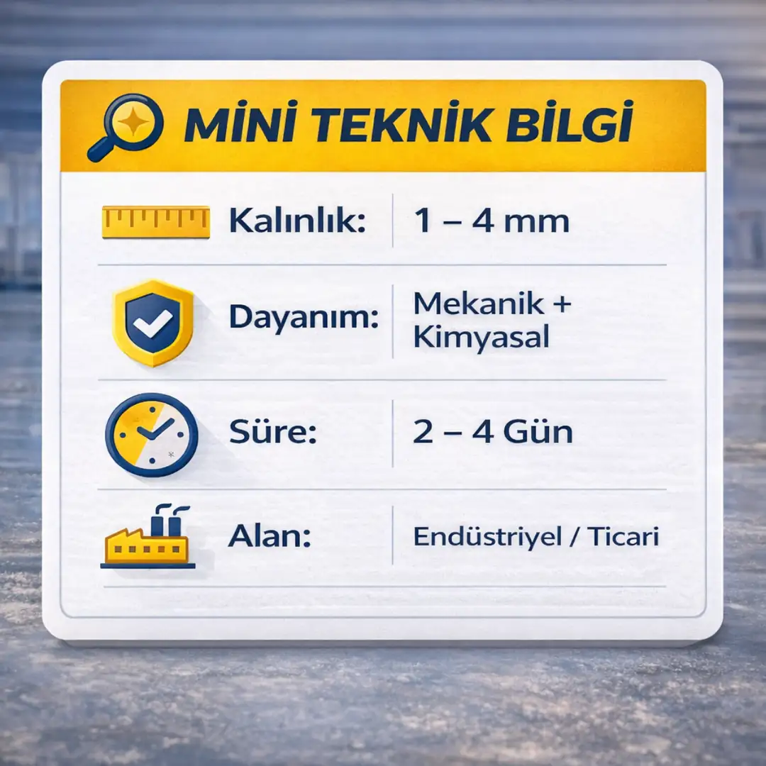 Epoksi zemin kaplama teknik özellikler ve uygulama bilgisi