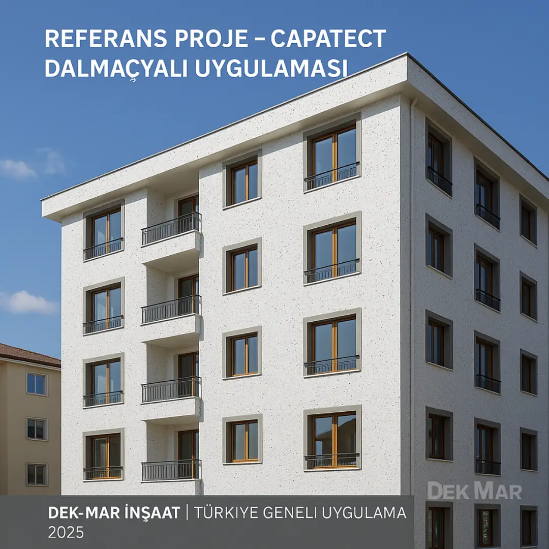 Dek-Mar İnşaat referans projesi – Filli Boya Capatect Dalmaçyalı ısı yalıtım uygulaması – 2025.