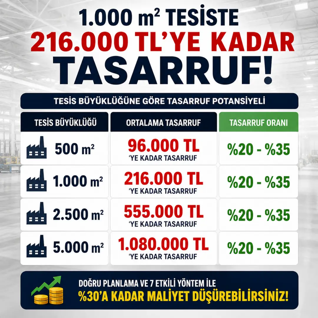 Fabrika boyama tasarruf tablosu metrekare bazlı maliyet düşürme hesaplaması&nbsp;