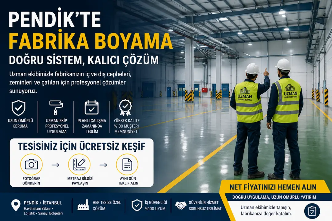 Pendik fabrika boyama profesyonel keşif ve teklif hizmeti