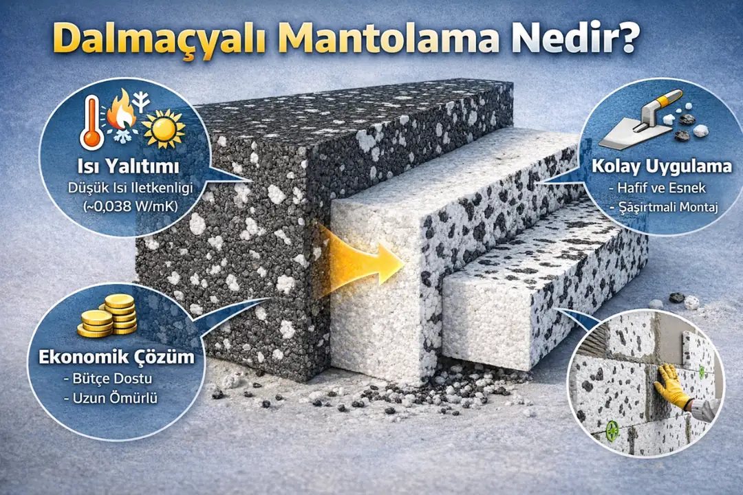 EPS dalmaçyalı mantolama levhası yapısı ve ısı yalıtım özellikleri&nbsp;