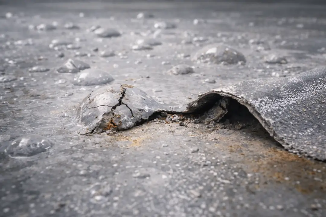 Yanlış uygulama sonucu kabarmış epoksi kaplama&nbsp;