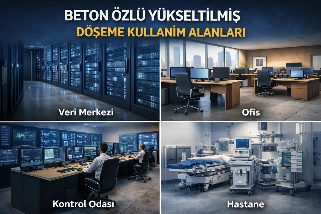 Beton özlü yükseltilmiş döşeme ofis, veri merkezi ve hastane uygulamaları&nbsp;