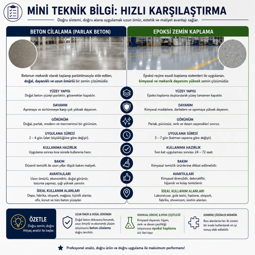 Beton cilalama ve epoksi hızlı seçim rehberi&nbsp;
