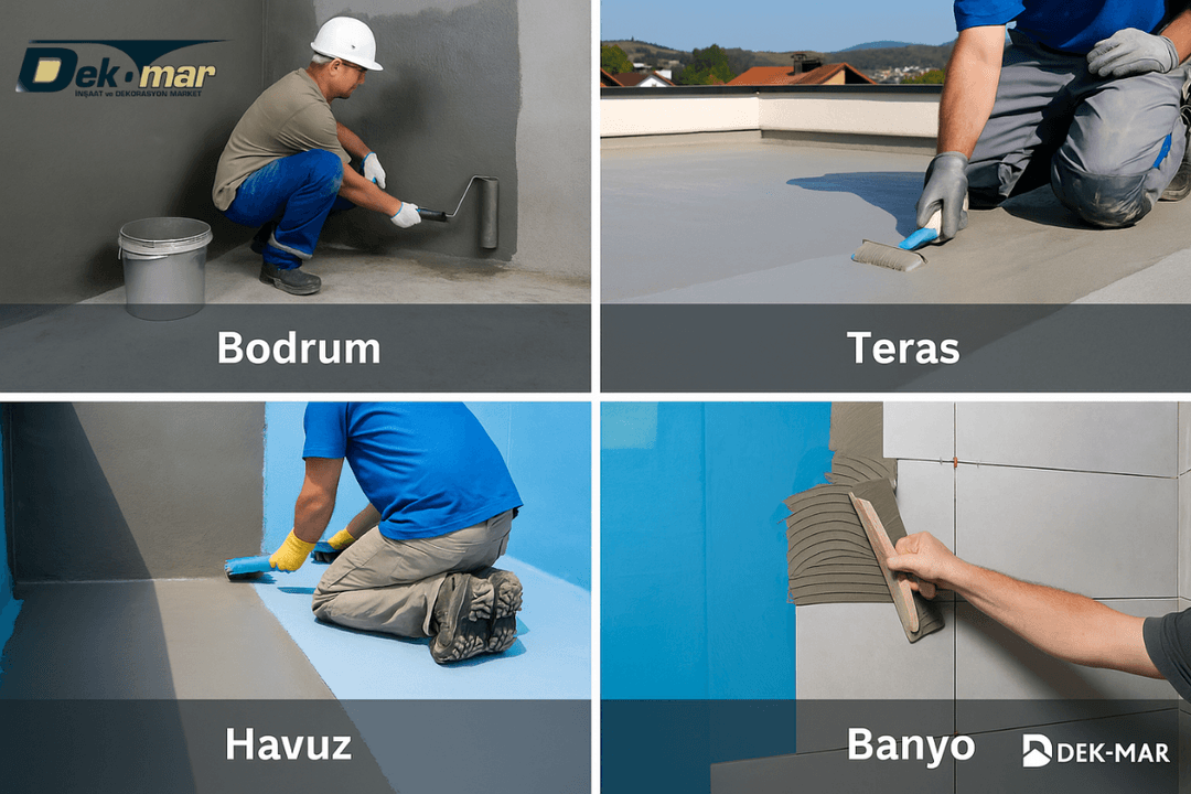 Köster su yalıtımı uygulama alanları – bodrum, teras, havuz ve banyo. 