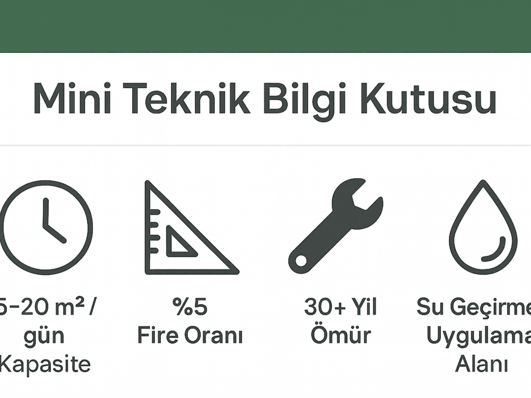 Seramik işçilik teknik bilgiler – günlük kapasite, fire oranı, ömür, uygulama alanı. 