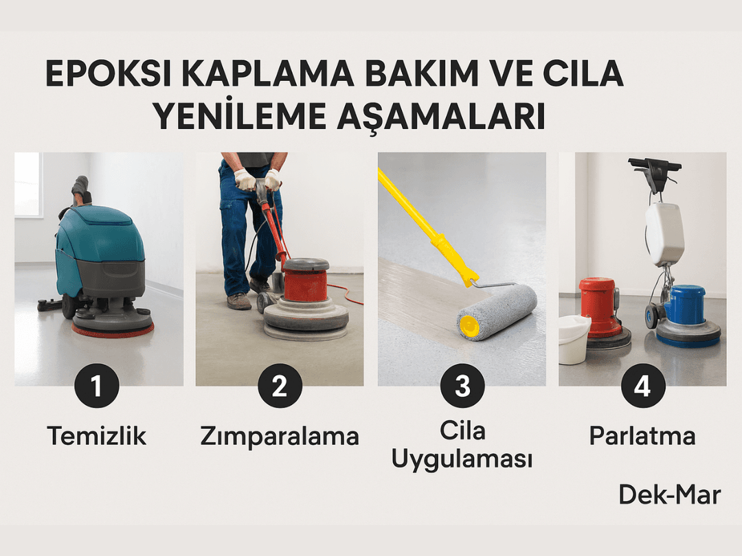 Epoksi kaplama bakım ve cila yenileme aşamaları – Dek-Mar 