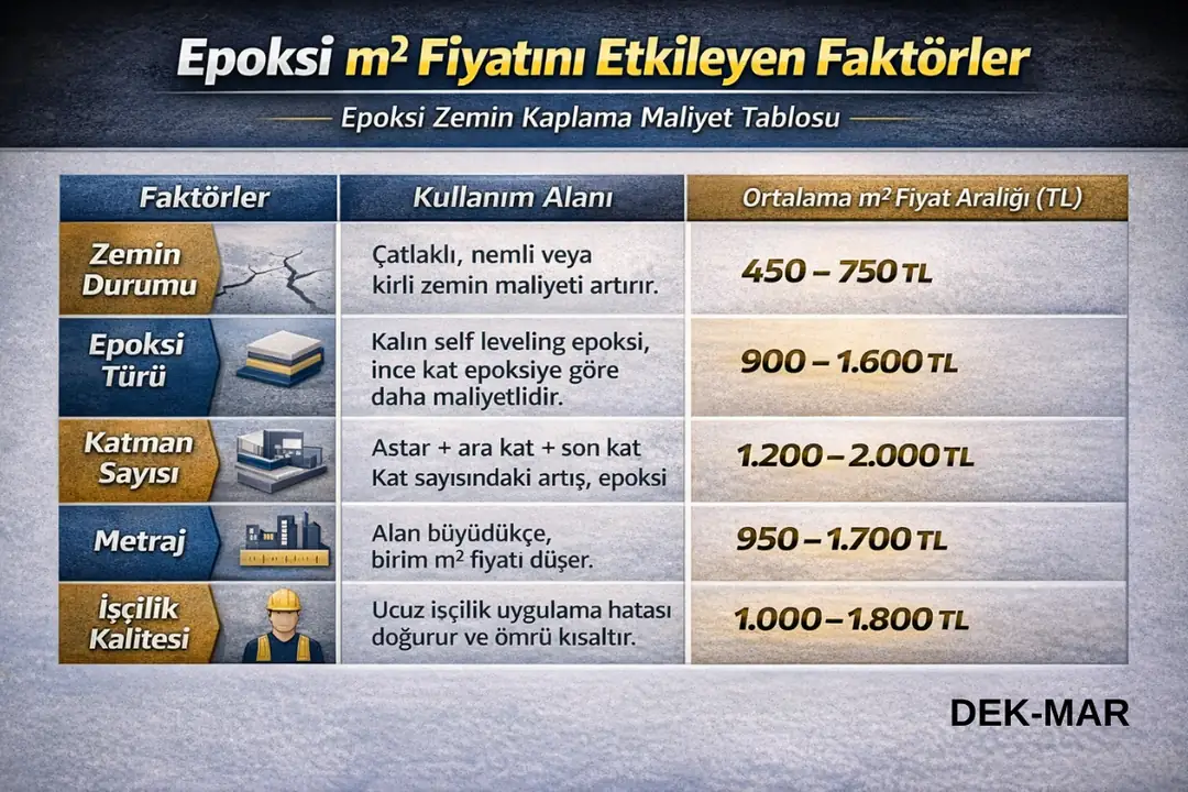 Epoksi m2 fiyatını etkileyen faktörler – zemin durumu, sistem ve işçilik&nbsp;