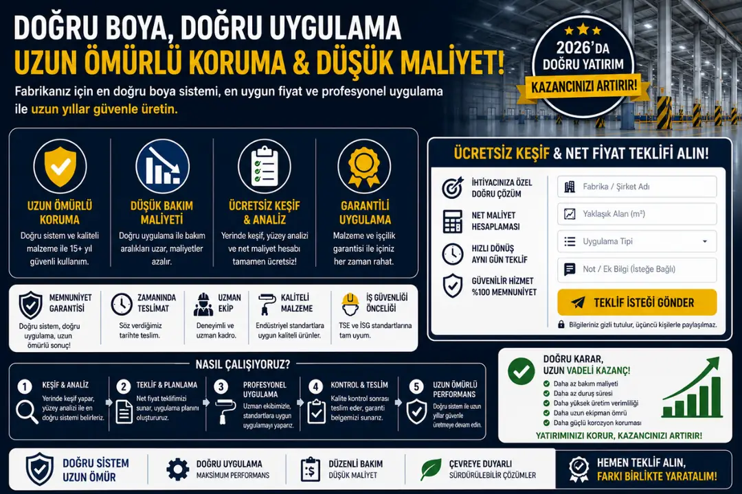 Endüstriyel fabrika boyama sonrası modern üretim tesisi ücretsiz keşif hizmeti&nbsp;