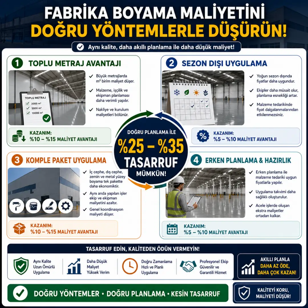Fabrika boyama maliyet düşürme yöntemleri toplu iş sezon planlama paket uygulama&nbsp;