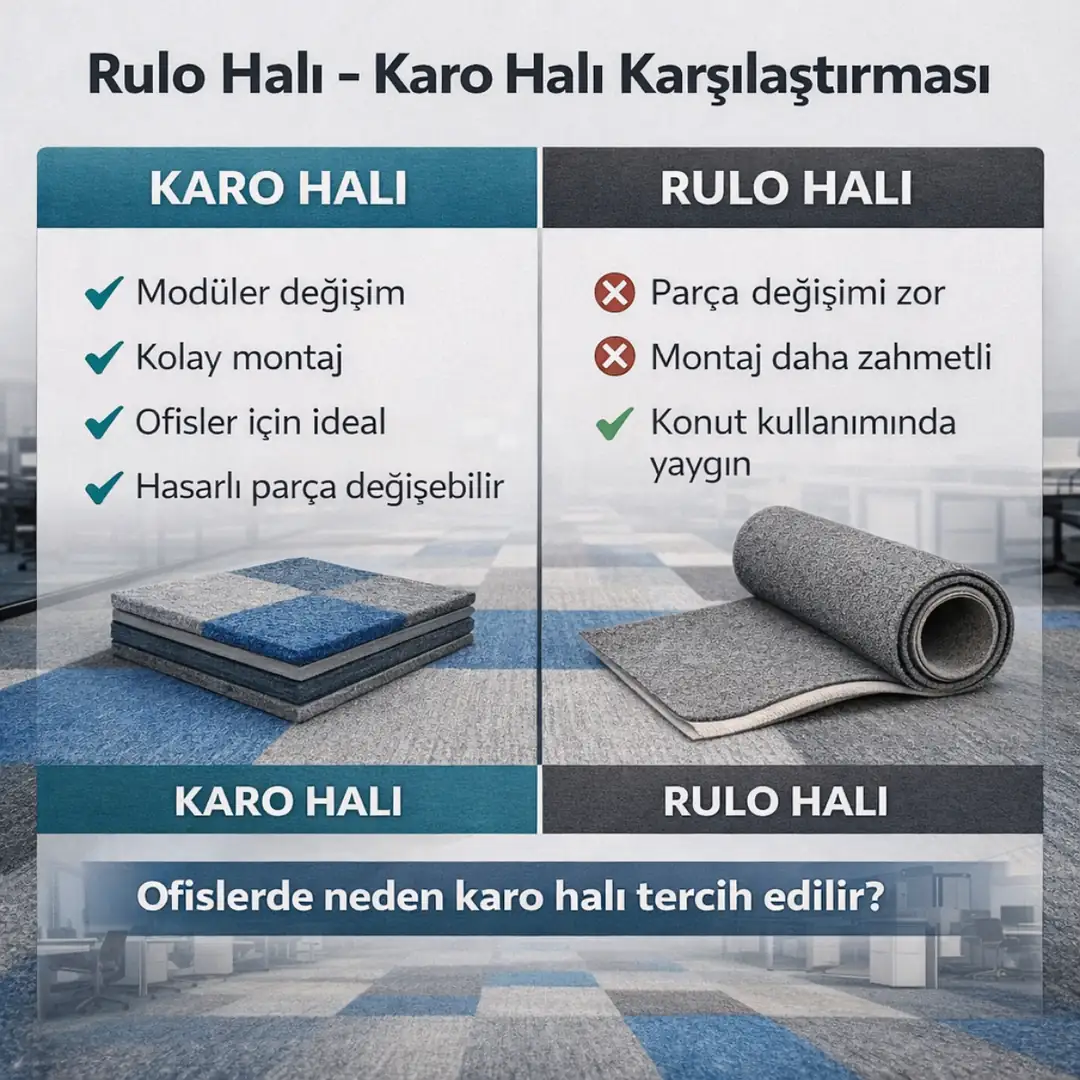 karo halı ile rulo halı arasındaki fark ve kullanım karşılaştırması&nbsp;