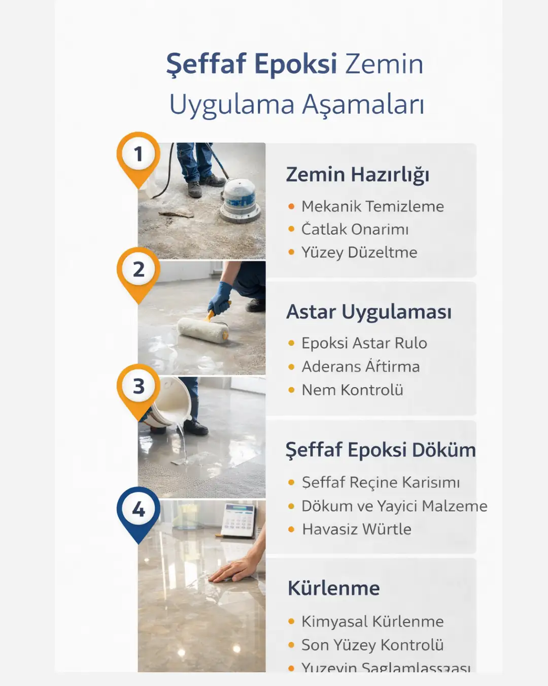 Şeffaf epoksi zemin kaplama uygulama aşamaları – profesyonel epoksi sistemleri&nbsp;