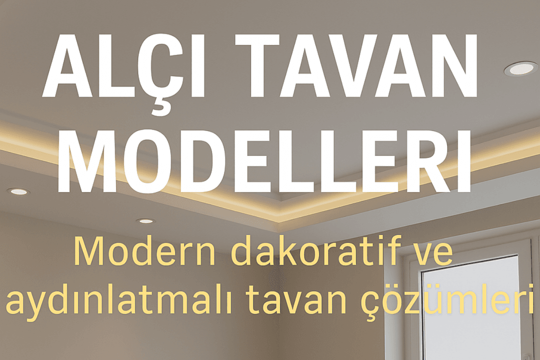 Estetik ve modern aydınlatmalı alçı tavan modelleri ile şık iç mekan tasarımları ve dekoratif tavan çözümleri sunan görsel. 