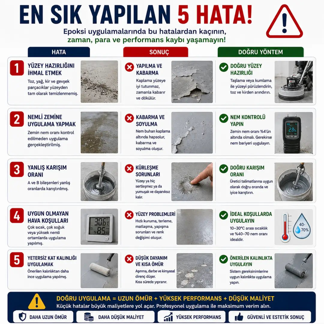 Epoksi uygulamalarında en sık yapılan 5 hata