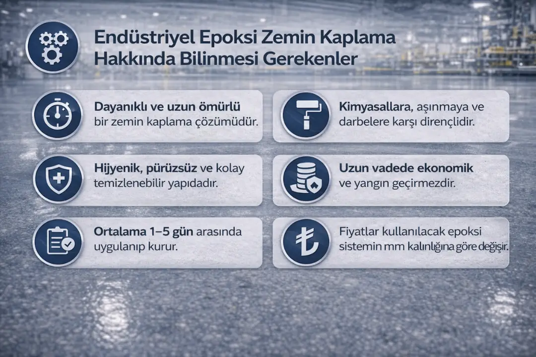 Endüstriyel epoksi zemin kaplama teknik özellikleri ve kullanım bilgileri