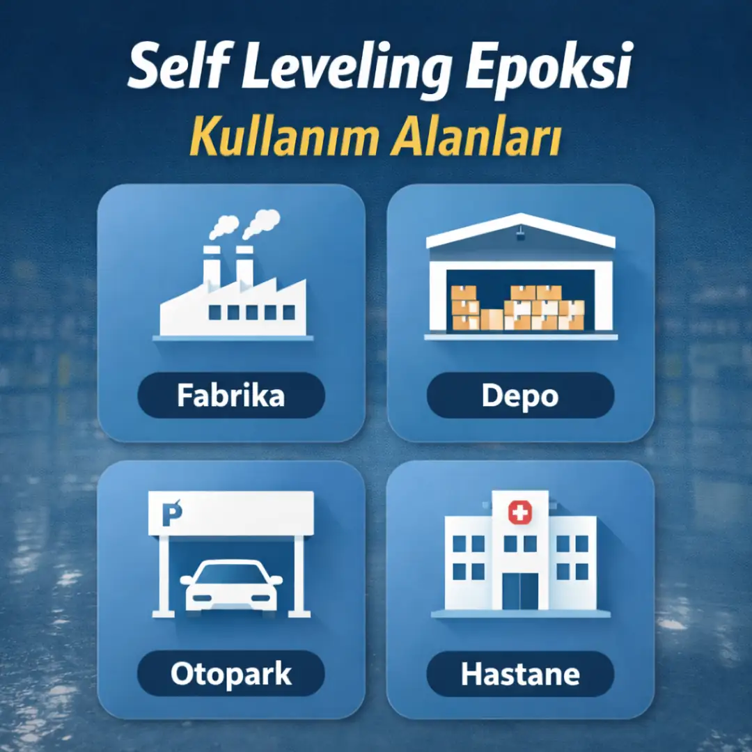 self leveling epoksi kullanım alanları fabrika depo otopark